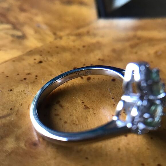 Natural Mint Garnet Moissanite Sterling Silver Ring Size 8 - Picture 3 of 9